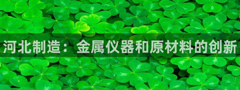 谁知道云顶的网站是多少：河北制造：金属仪器和原材料的创新