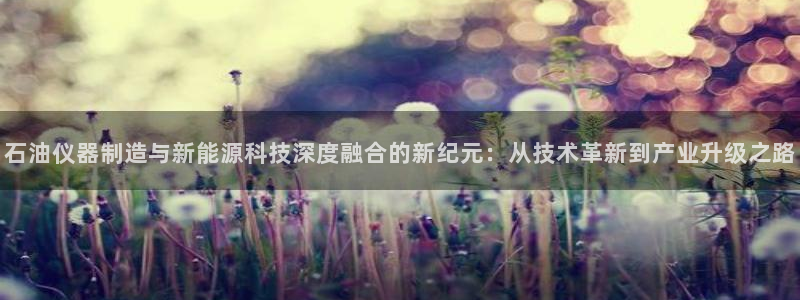 云顶国际唯一官网：石油仪器制造与新能源科技深度融合的新纪元：