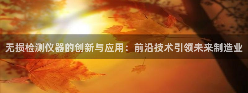 云顶国际服官网：无损检测仪器的创新与应用：前沿技术引领未来制