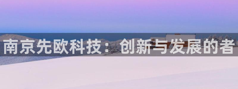 云顶zhi：南京先欧科技：创新与发展的者